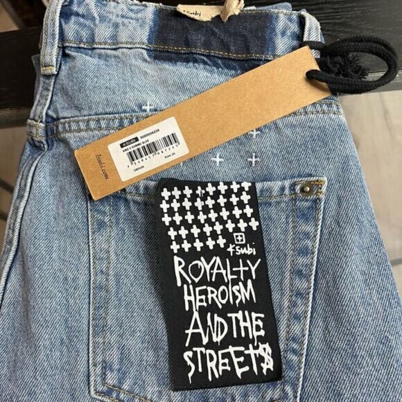 KSUBI Nine O Jean 29x28 High Rise Crop Kosmic Blue Slim Cigarette Premium Cotton - Picture 14 of 14